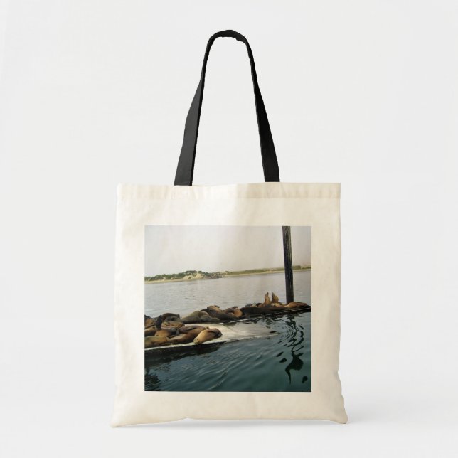 Bolso De Tela Harbour Seals, Morro Bay, California (Frente)