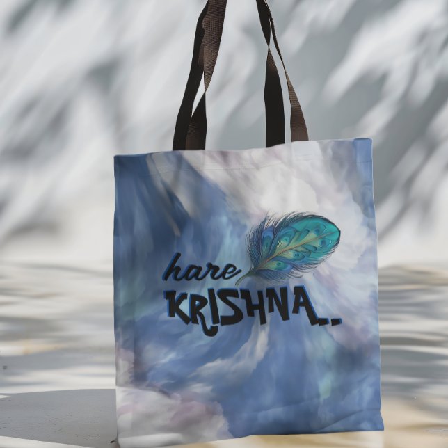 Bolso De Tela "Hare Krishna" Peacock Feather Hindu (Subido por el creador)