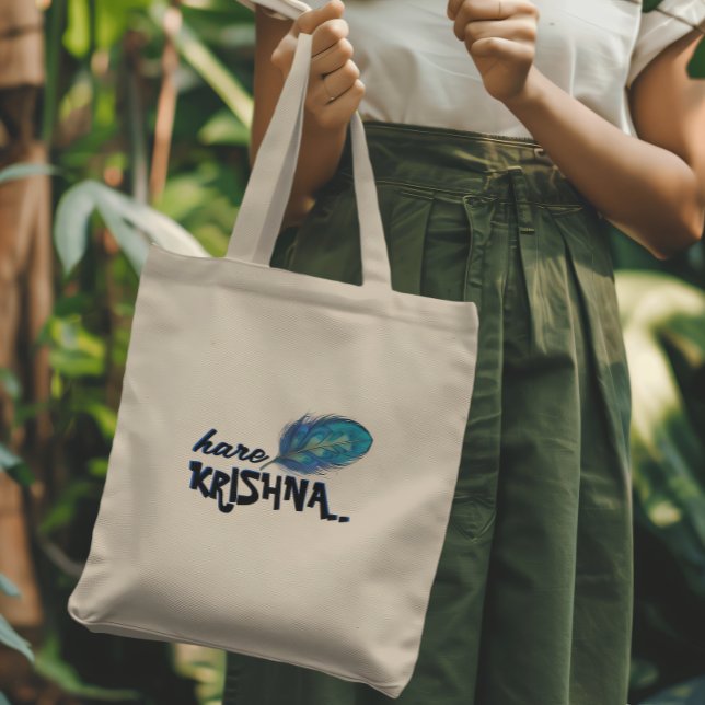 Bolso De Tela "Hare Krishna" Peacock Feather Hindu (Subido por el creador)