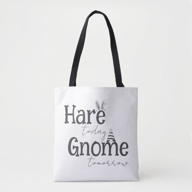 Bolso De Tela Hare Today, Gnome Mañana Tote Bag (Anverso)