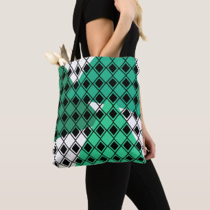 Bolso De Tela Harlequin del Triángulo Verde