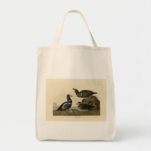 Bolso De Tela Harlequin Duck - de los pájaros estadounidenses de