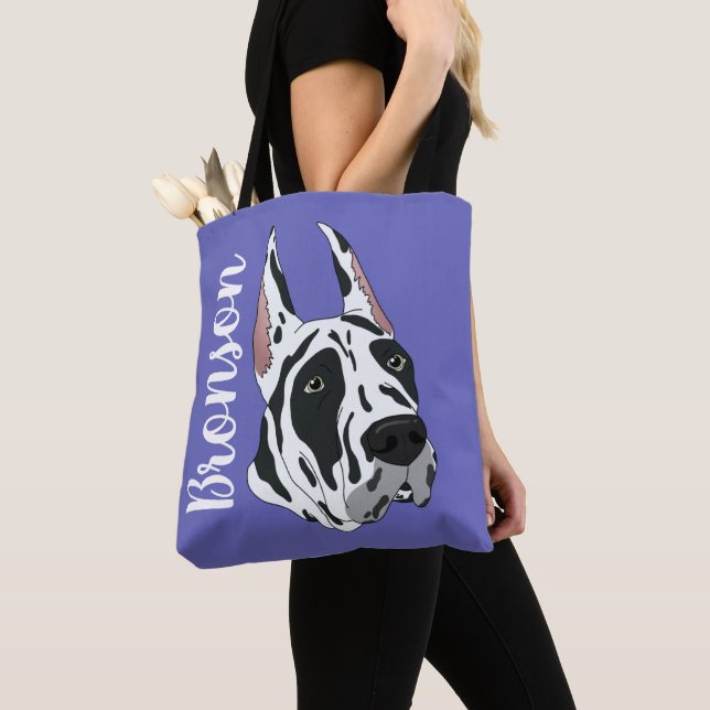 Bolso De Tela Harlequin Great Dane (Detalle)
