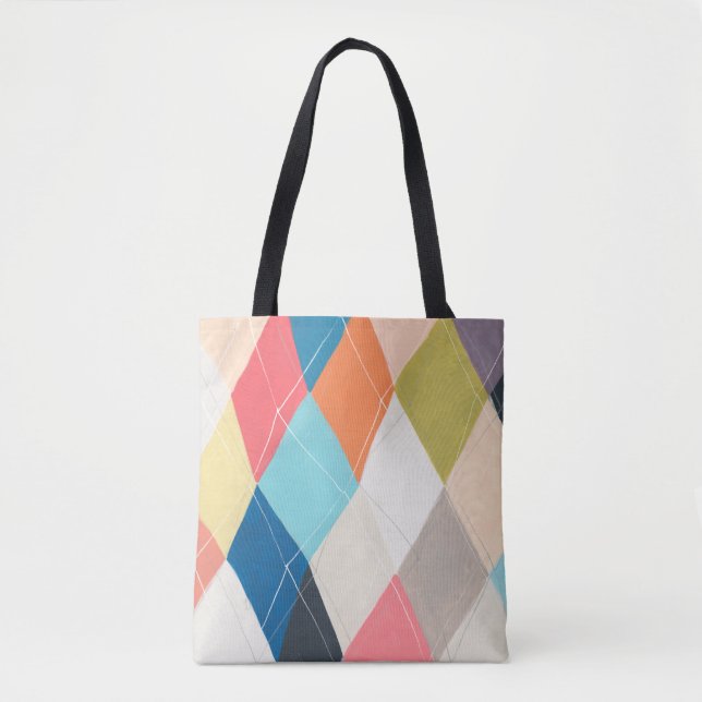 Bolso De Tela Harlequin Hopscotch - Patrón argyle (Anverso)