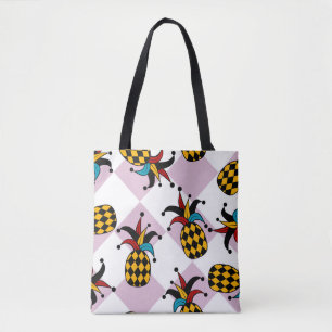 Bolso De Tela Harlequin Pineapple: Estilizado Doodle Vintage
