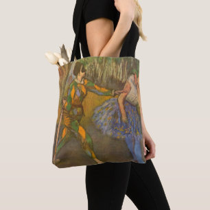 Bolso De Tela Harlequin y Columbine por Edgar Degas Vintage Art