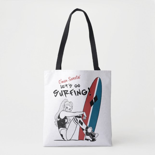 Bolso De Tela Harley Quinn - Vamos a practicar surf (Anverso)