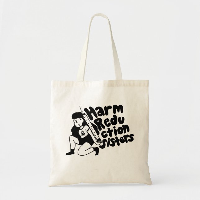 Bolso De Tela Harm Reduction Sisters Needle Girl (Frente)