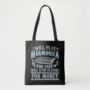 Bolso De Tela Harmonica Player Blues Music French Harp Lover
