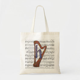 Bolso De Tela Harp and Music Tote Bag