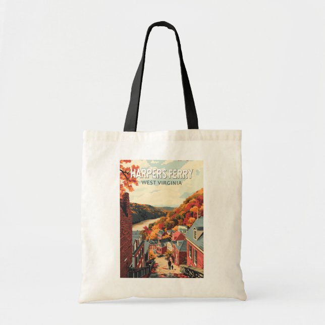 Bolso De Tela Harpers Ferry West Virginia Travel Art Vintage (Frente)