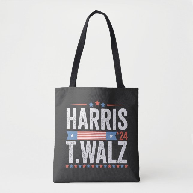 Bolso De Tela Harris Walz 2024 Elecciones Kamala Tim Waltz (Anverso)