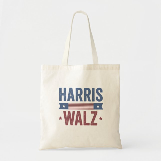 Bolso De Tela Harris Walz 2024 Elecciones Kamala Tim Waltz Améri (Frente)