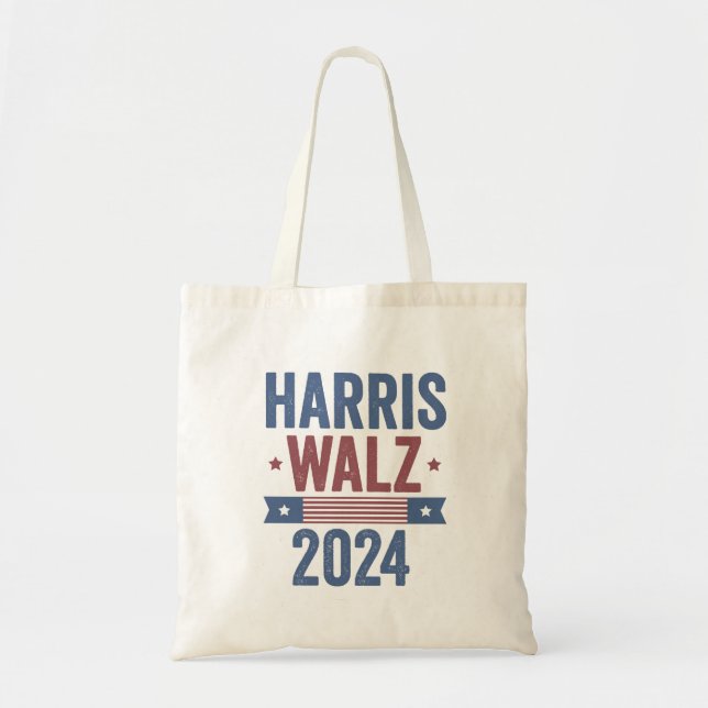 Bolso De Tela Harris Walz 2024 Elecciones Kamala Tim Waltz Améri (Frente)