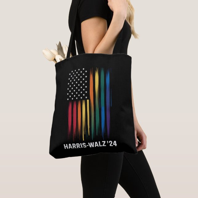 Bolso De Tela Harris Walz 2024 Elecciones Kamala Tim Waltz LGBT (Detalle)