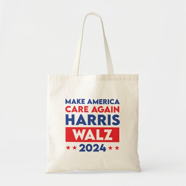 Bolso De Tela Harris Walz 2024 hace que Estados Unidos vuelva a  (Frente)