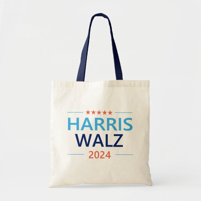 Bolso De Tela Harris Walz 2024 para presidente (Frente)