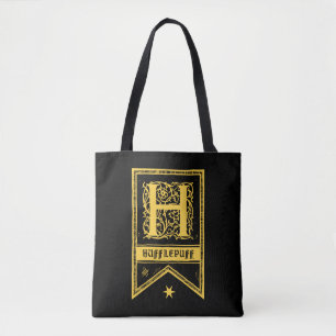Bolso De Tela Harry Potter   Bandera de Monograma de Hufflepuff