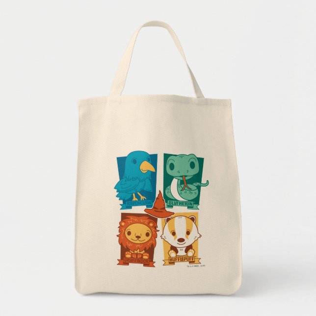 BOLSO DE TELA HARRY POTTER™ | CASAS DE HOGWARTS™ DE DIBUJOS ANIM (Frente)