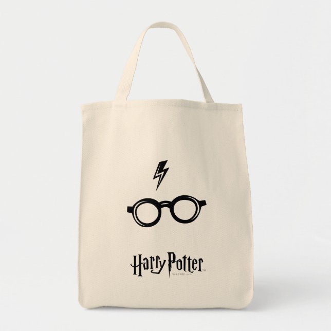 Bolso De Tela Harry Potter | Cicatriz y gafas relámpago (Frente)