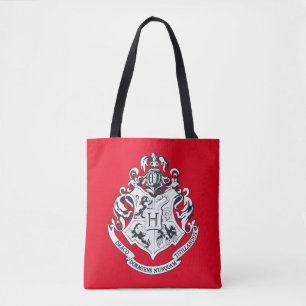 Bolso De Tela Harry Potter Coplín Hogwares - Blanco y negro