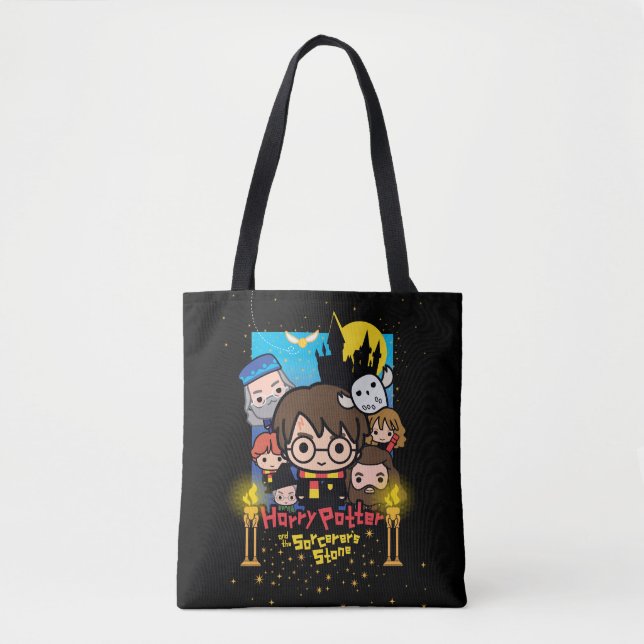 Bolso De Tela Harry Potter de dibujos animados y la piedra filos (Anverso)