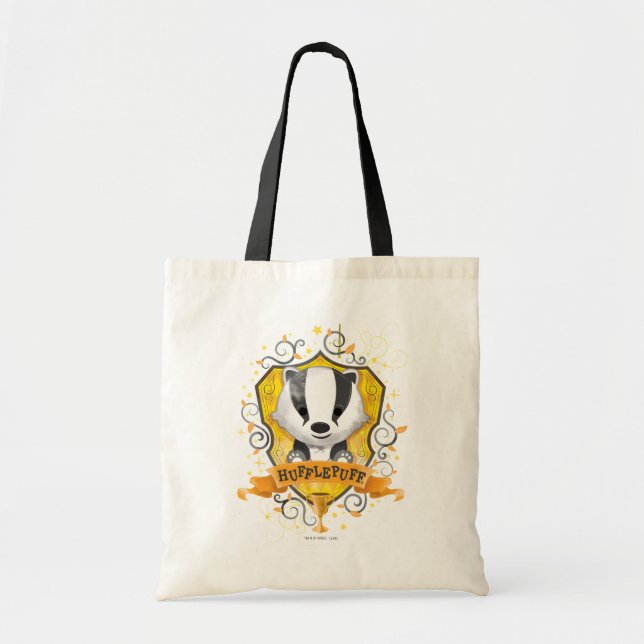 Bolso De Tela Harry Potter | Encantador Escudo HUFFLEPUFF™ (Frente)