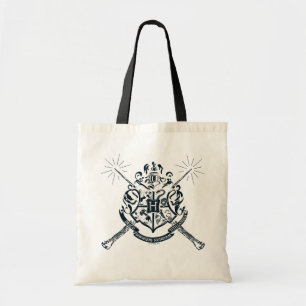 Bolso De Tela Harry Potter Escudo de Hogwarts con Varitas Cruz