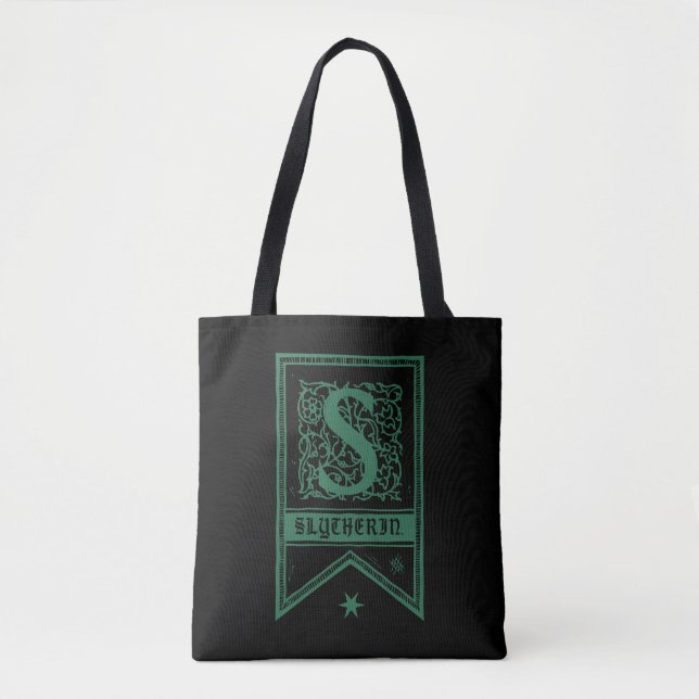 Bolso De Tela Harry Potter| Pancarta de Monograma de Slytherin (Anverso)