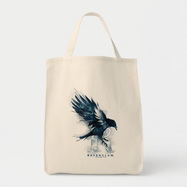 Bolso De Tela Harry Potter | RAVENCLAW™ Raven acuarela (Frente)