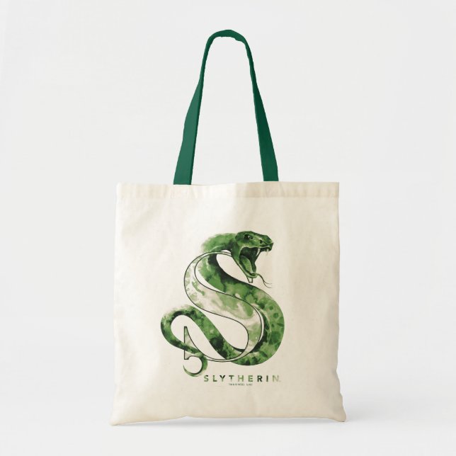 Bolso De Tela Harry Potter | SLYTHERIN™ Serpiente Acuarela (Frente)