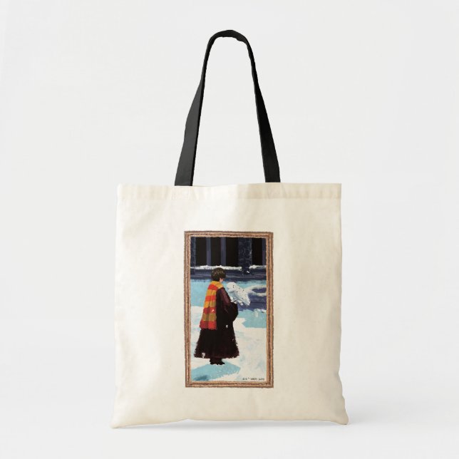 Bolso De Tela HARRY POTTER™ y Hedwig en el patio HOGWARTS™ (Frente)