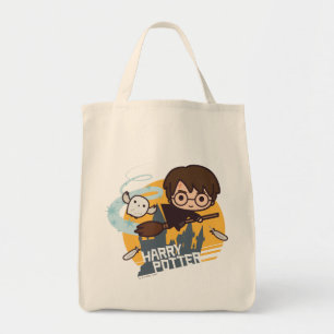 Bolso De Tela Harry y Hedwig de dibujos animados volando más all