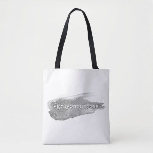 Bolso De Tela Hashtag Gris a Propósito Pincelada de Brillo Plate