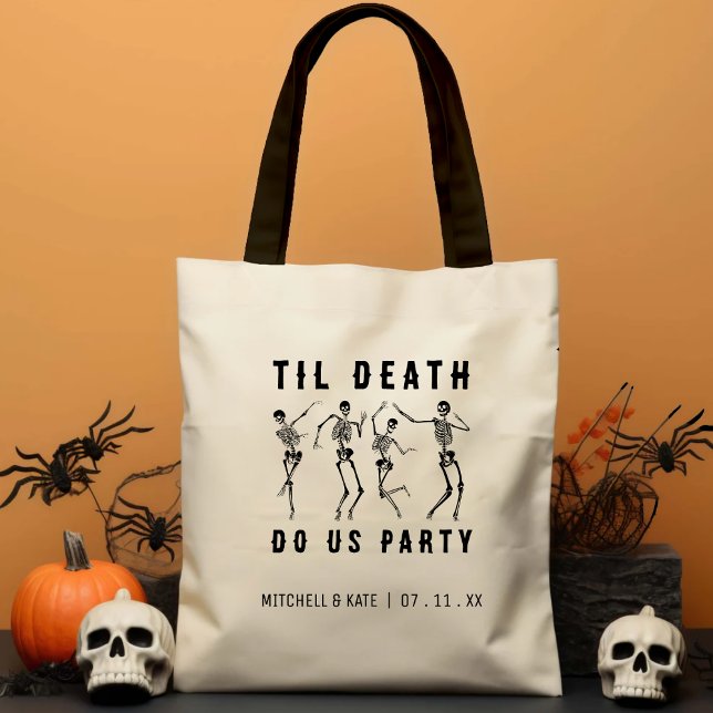 Bolso De Tela Hasta que la muerte nos haga fiesta Esqueleto desp (Til Death Do Us Party Skeleton Bachelorette Party Tote Bag)