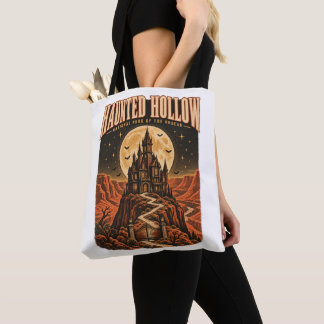 Bolso De Tela Haunted Hollow Castillo Gótico de Halloween Vintag