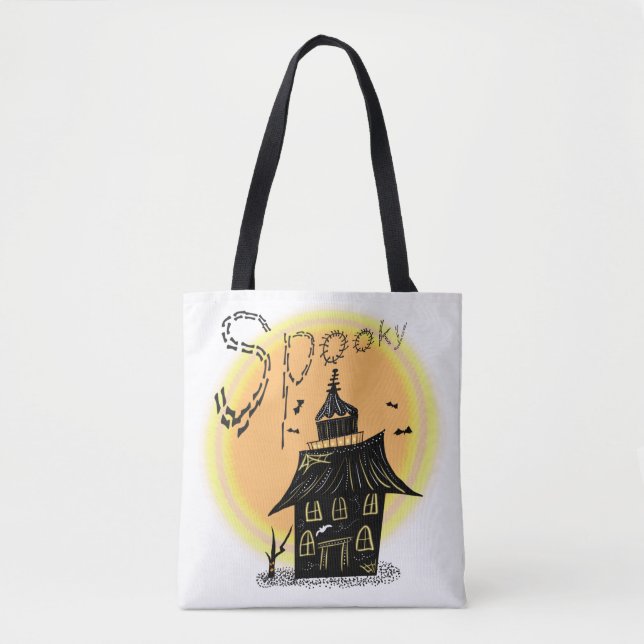 Bolso De Tela Haunted House Halloween Spooky (Anverso)