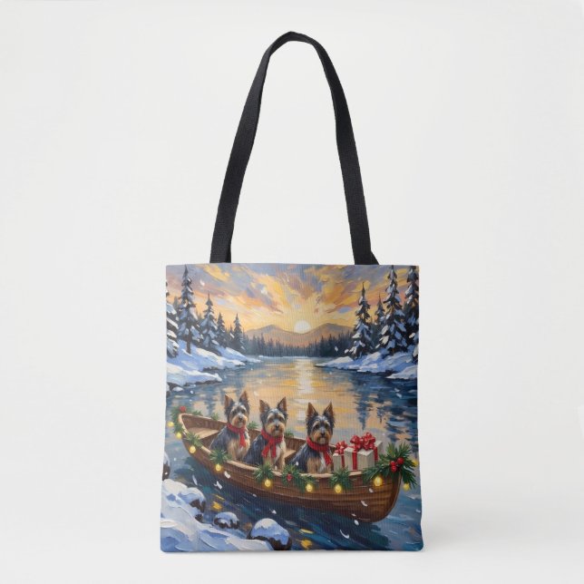 Bolso De Tela Havanese Christmas Boat Holiday (Anverso)