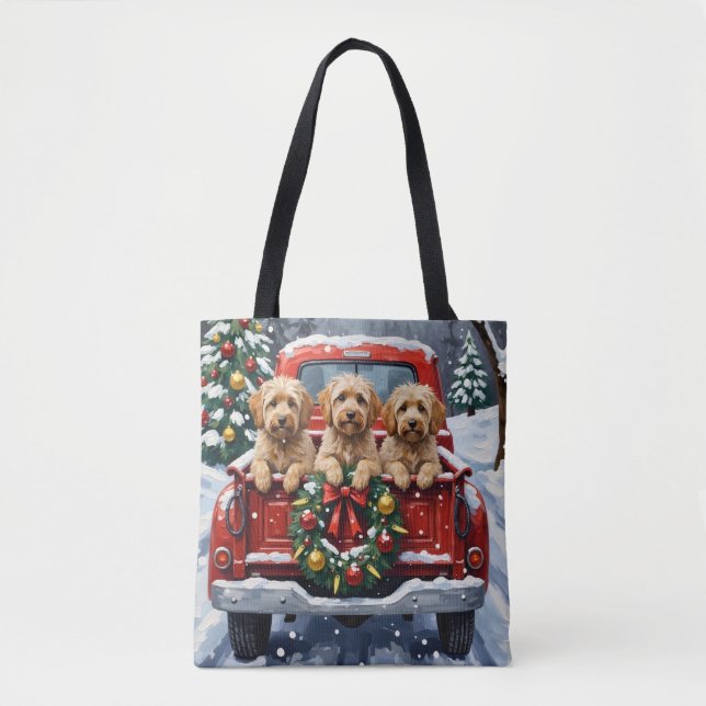 Bolso De Tela Havanese Christmas Red Truck Holiday (Anverso)