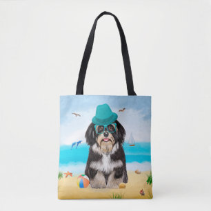 Bolso De Tela Havanese Dog on Beach