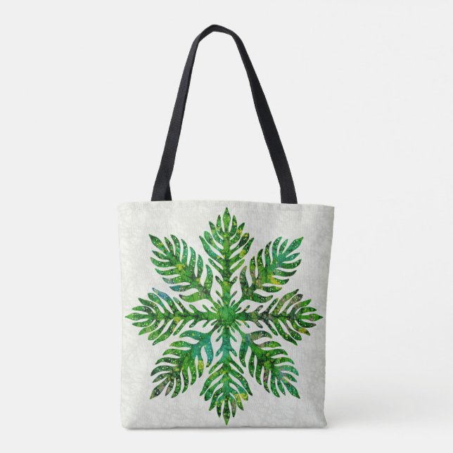 Bolso De Tela Hawai print quilt lauae fern (Reverso)