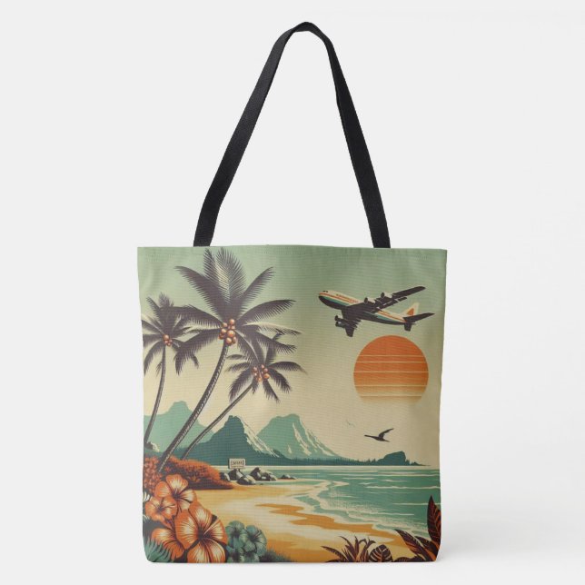 Bolso De Tela Hawai vintage/Tropical (Anverso)