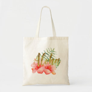 Bolso De Tela Hawaiana floral de la acuarela del hibisco