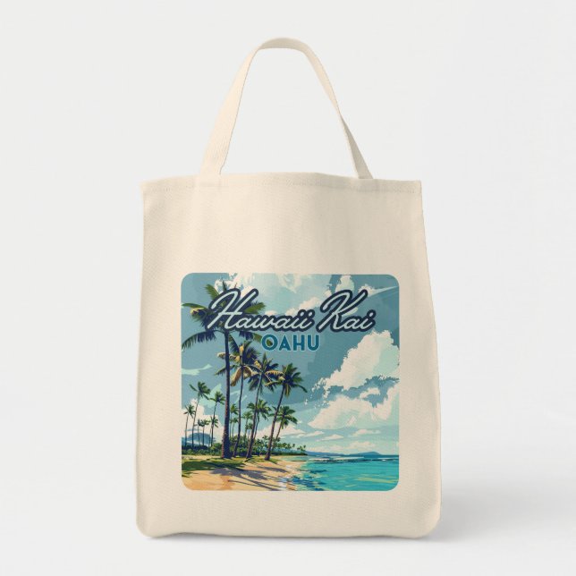 Bolso De Tela Hawaii Kai Honolulu Oahu Hawaii Retro (Frente)