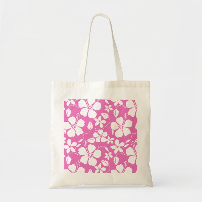 BOLSO DE TELA HAWAIIAN HULA (HIBISCUS) PINK (Frente)