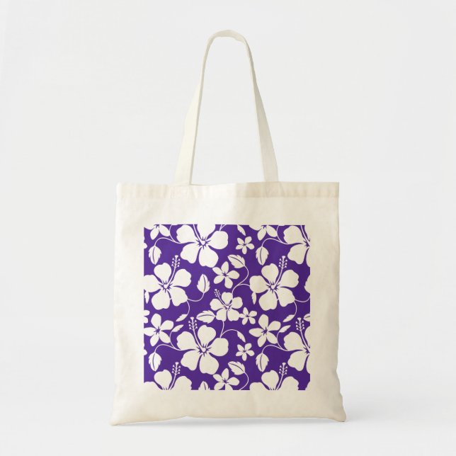 BOLSO DE TELA HAWAIIAN HULA (HIBISCUS) PURPLE (Frente)