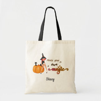 Bolso De Tela Haz tu propia magia linda naranja rosa de Hallowee