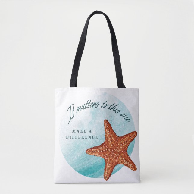 Bolso De Tela Haz Una Diferencia, Historia De Starfish. (Anverso)