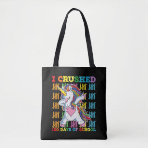 Bolso De Tela He aplastado 100 días de unicornio de escuela