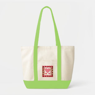 Bolso De Tela Heart Ladybugs